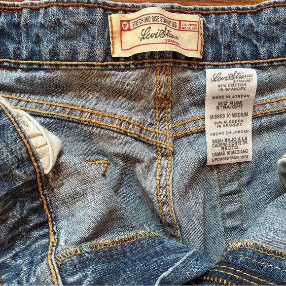 Y2K Levi Strauss Signature Jeans 10M Mid Rise Straight Leg Blue Stretch Denim - Picture 6 of 11